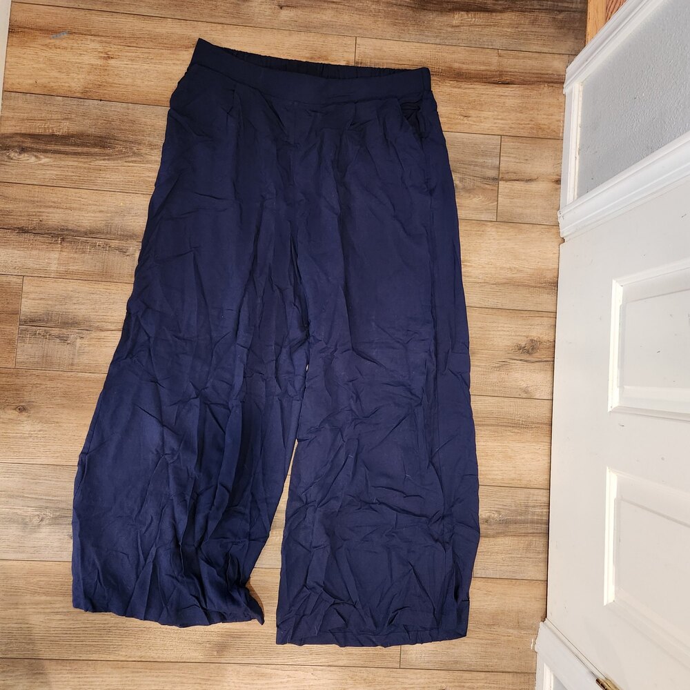 Torrid Wide Leg Pants Navy Blue Elastic Waist Size 2T